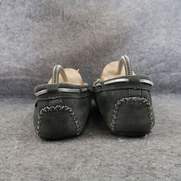 Cabelas Shoes Womens 9 Slippers Moccasin Slip On Comfort Loungewear Leather Grey - Picture 6 of 14